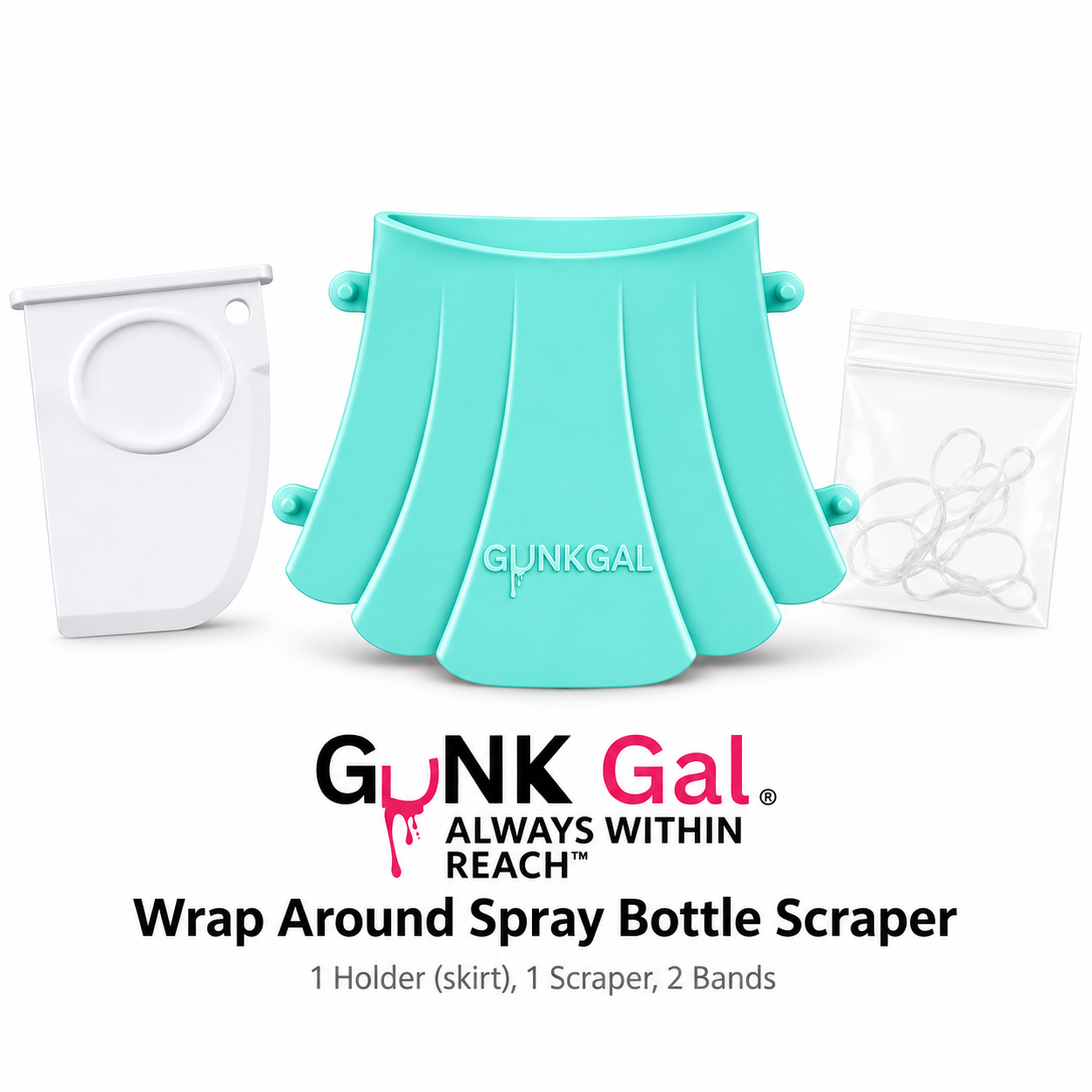 Gunk Gal Wrap-Around Spray Bottle Scraper | Teal