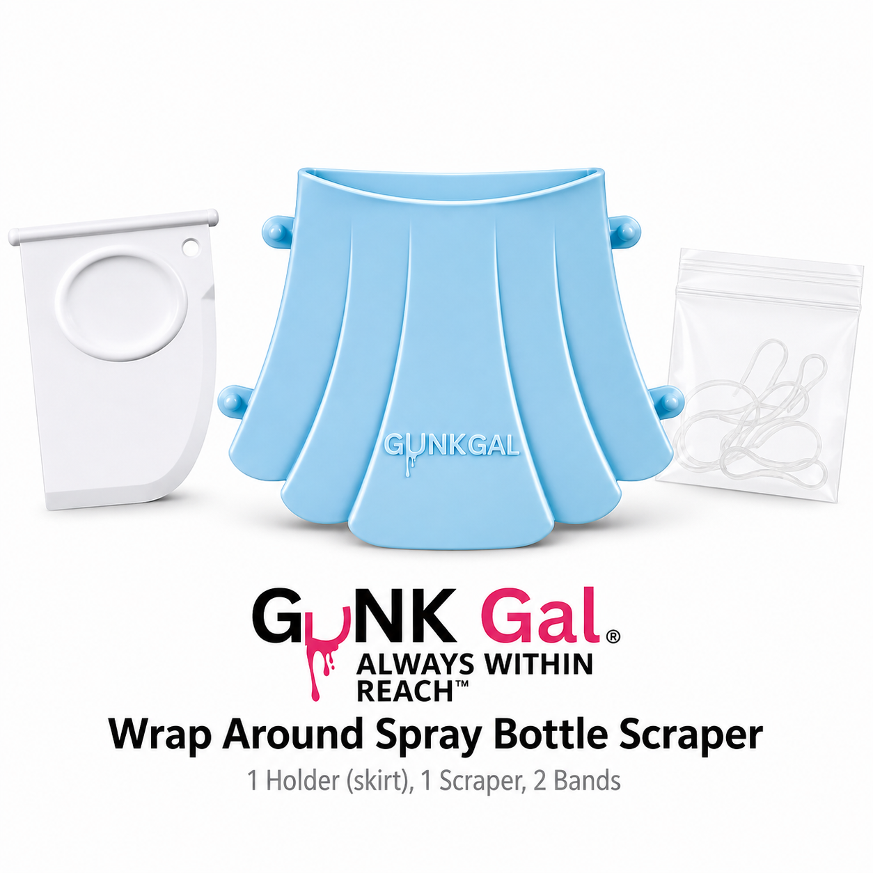 Gunk Gal Wrap-Around Spray Bottle Scraper | Light Blue