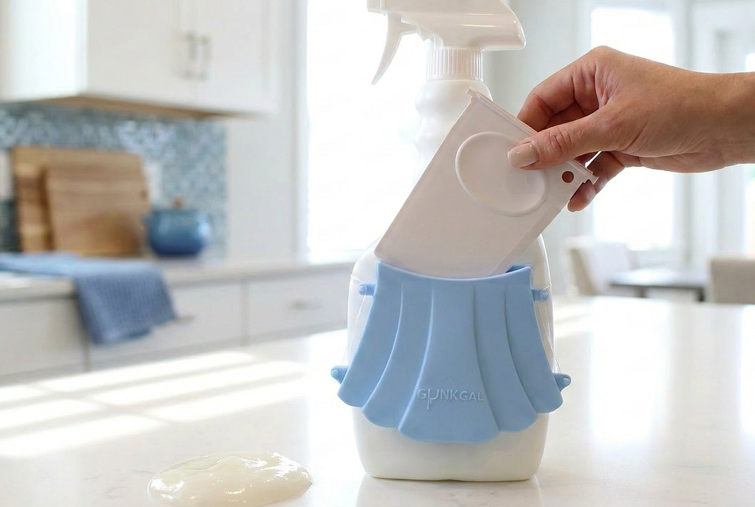Gunk Gal Wrap-Around Spray Bottle Scraper | Light Blue